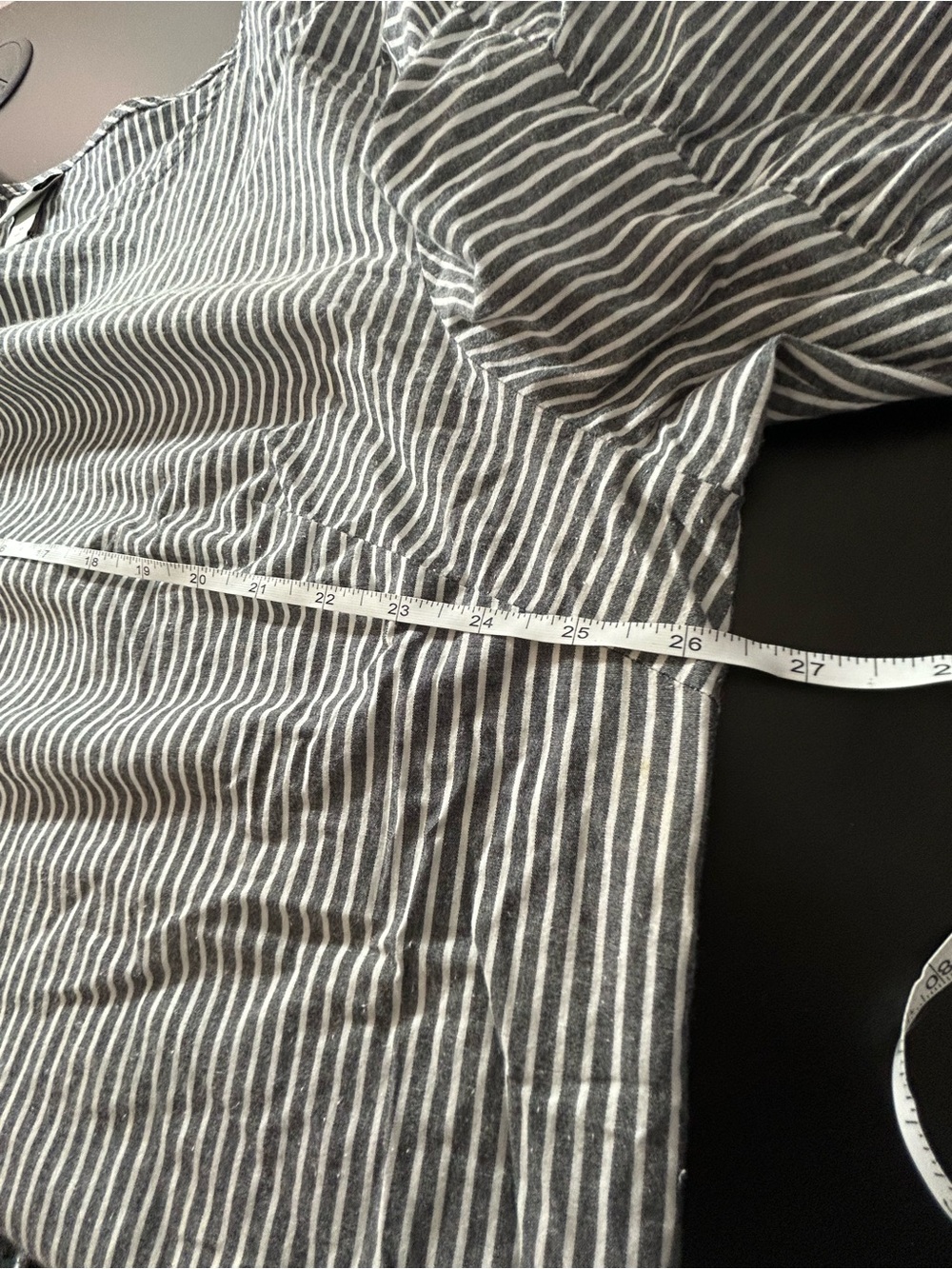 Ava & Viv 3X Gray White Stripe Tiered Ruffle Sleeve Blouse Plus Size Top - Picture 6 of 6